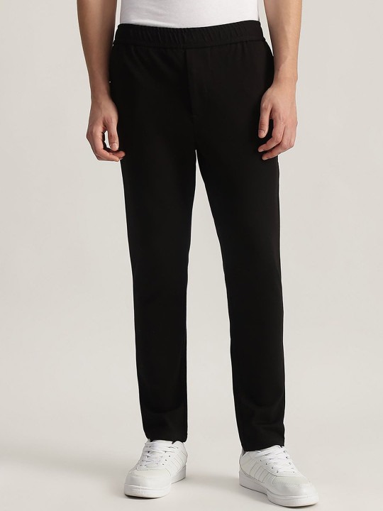 Men Pure Cotton Mid Rise Track Pants