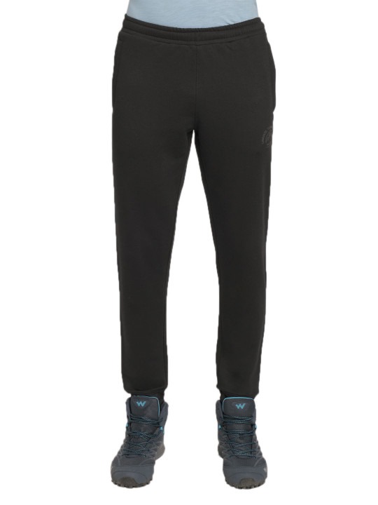 Men Black Solid Cotton Sports Track Pant