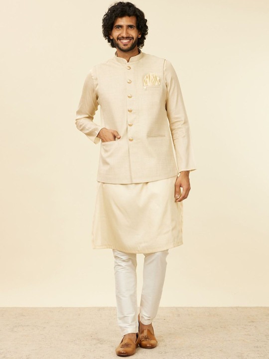 Woven Mandarin Nehru Jacket