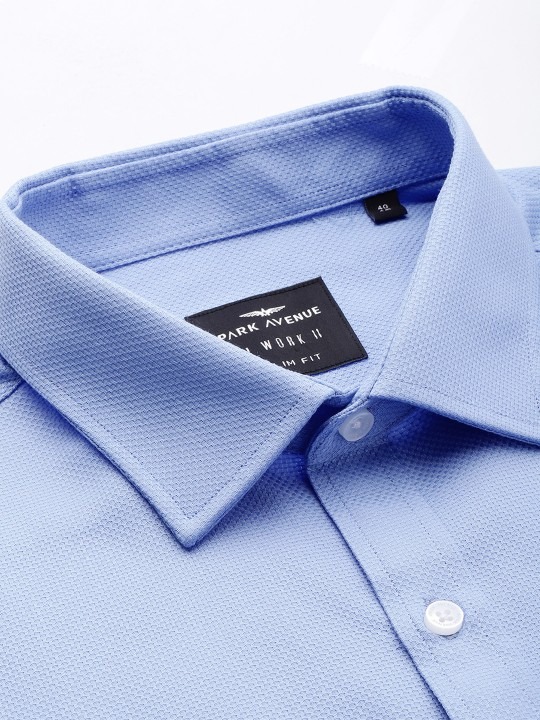 Textured Slim Fit Pure Cotton Formal Shirt