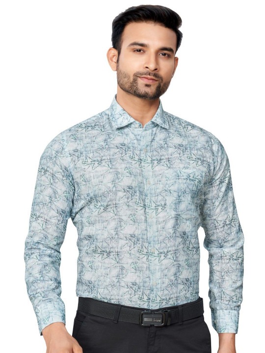 Geometric Printed Pure Cotton Formal Shirt