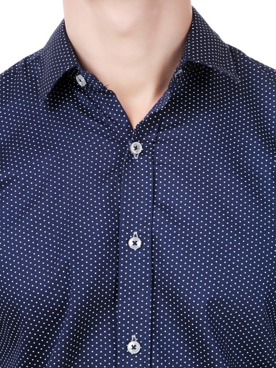Premium Polka Dots Printed Long Sleeves Formal Shirt