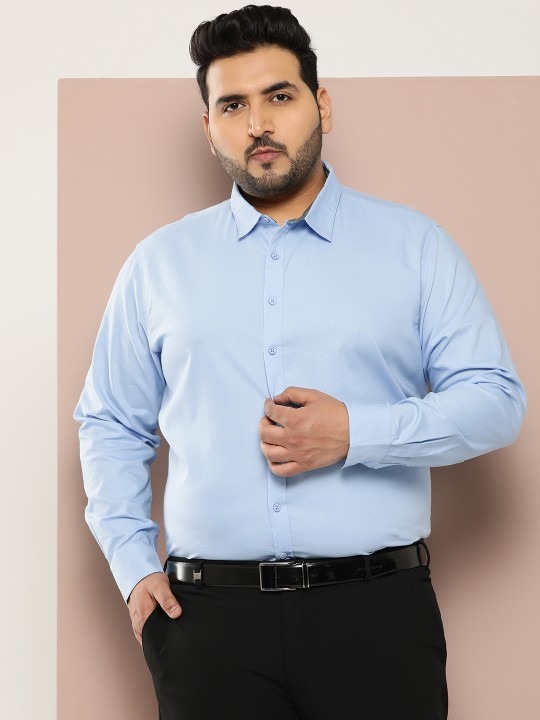 Men Plus Size Smart Pure Cotton Formal Shirt