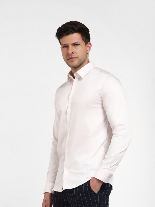 Spread Collar Slim Fit Cotton Formal Shirt