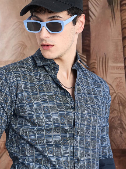 Printed Pure Cotton Formal Shirt
