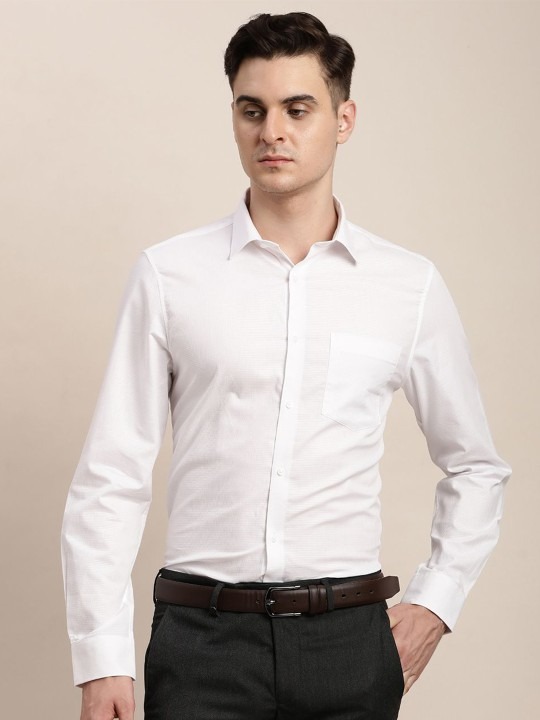 Men Pure Cotton Classic Slim Fit Opaque Formal Shirt