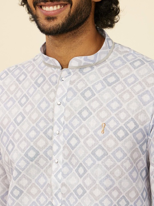 Men Geometric Prints Long Sleeves Kurta