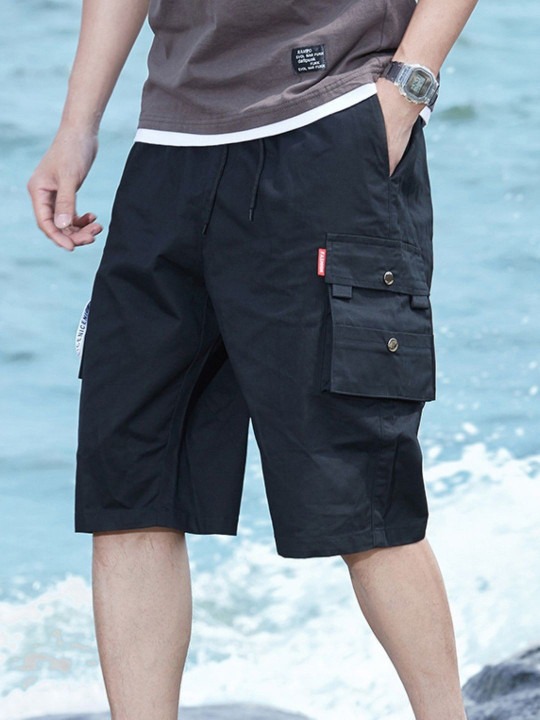 Men Solid Regular Fit Knee Length Cotton Shorts