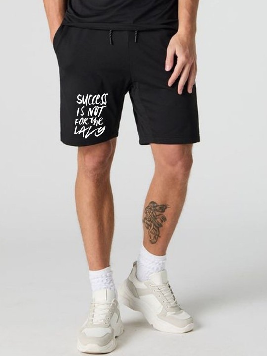 Men Typography Printed Mid-Rise Regular Fit Shorts