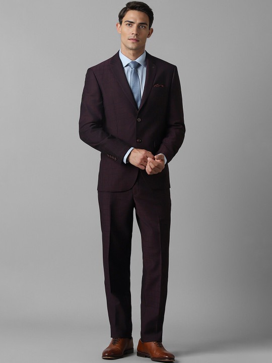 Checked Slim-Fit Single-Breasted Two-Piece Formal Suit