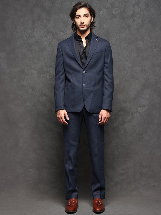 Self-Design Single-Breasted Tailored-Fit Formal Two-Piece Suit