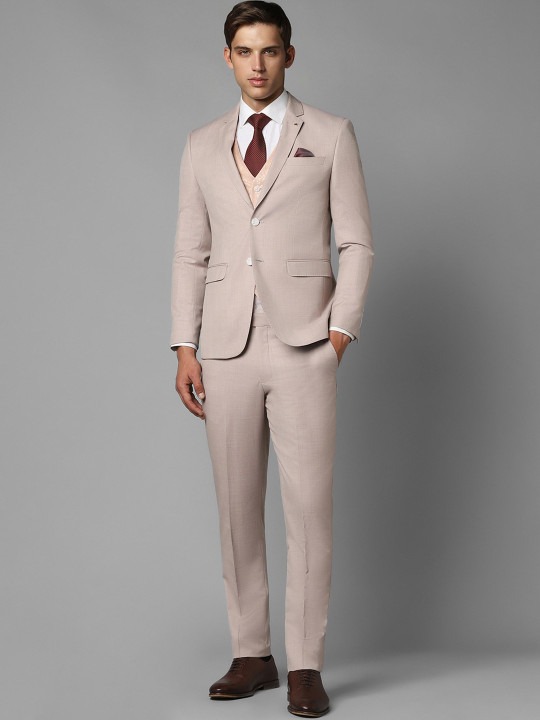 Slim-Fit Single-Breasted Three-Piece Formal Suit