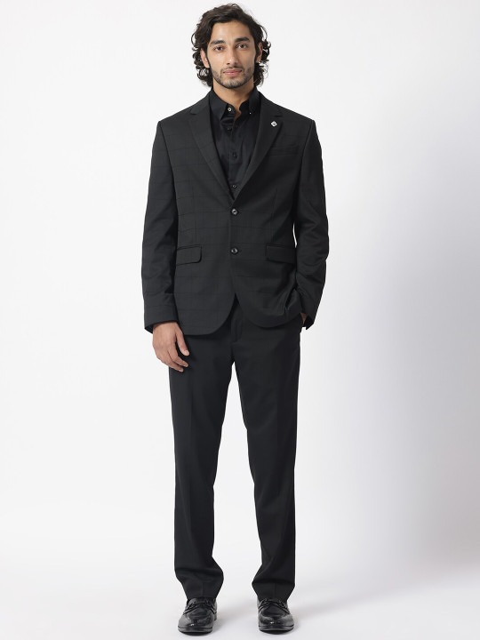 Checked Single-Breasted Tailored-Fit Two-Piece Suit