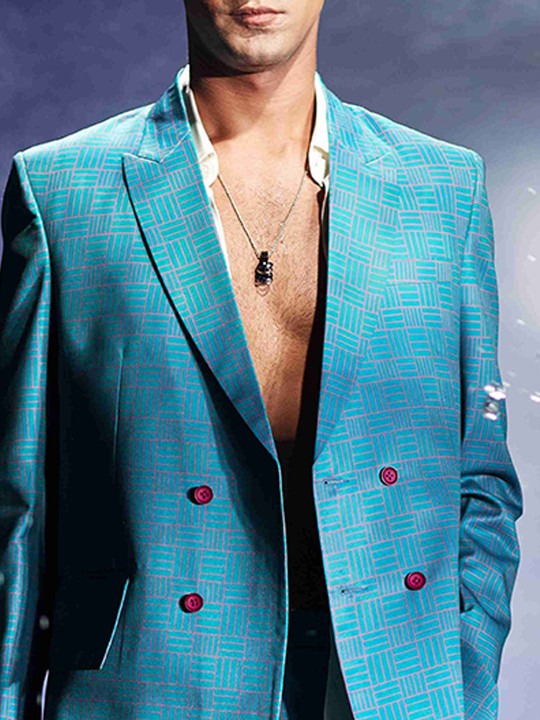 Checked Single-Breasted Two-Piece Suits