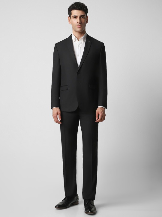 Men Khaki Solid Single-Breasted Slim-Fit Formal Suit
