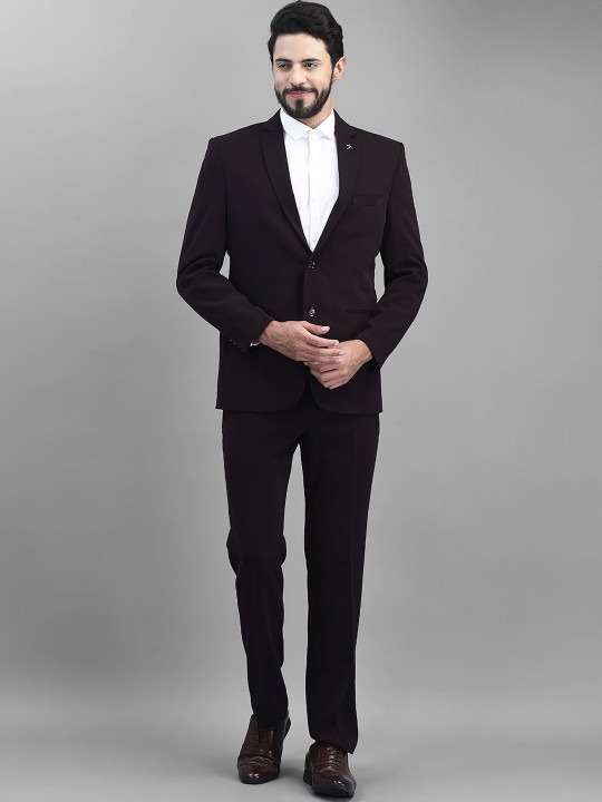 Men Slim-Fit Single-Breasted Two-Piece Formal Suit