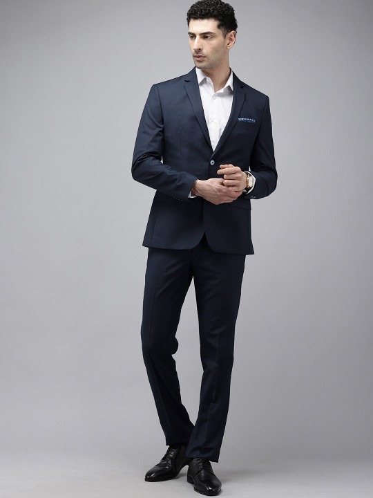 Super Slim Fit Notched Lapel Collar 2 Piece Formal Suit