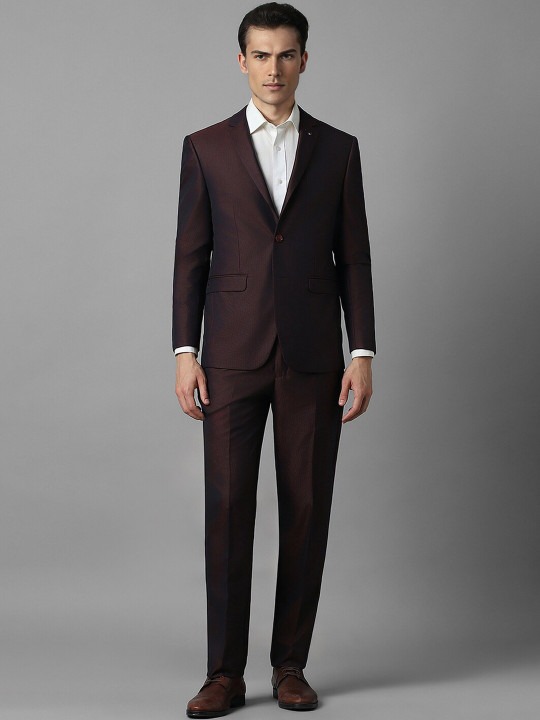 Slim Fit Textured Formal Two Piece Suit
