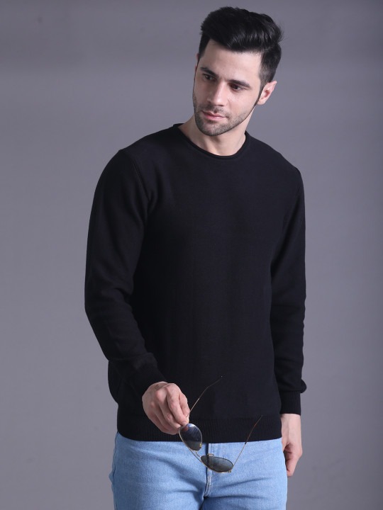 Round Neck Cotton Slim Fit Pullover