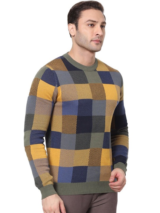 Men Checked Pullover