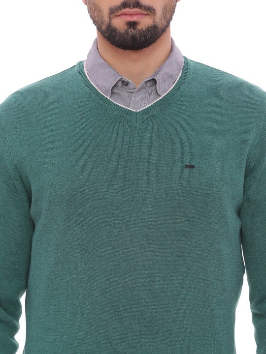 Men Green Pullover