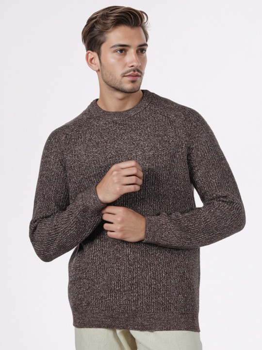 Men Self Design Pullover