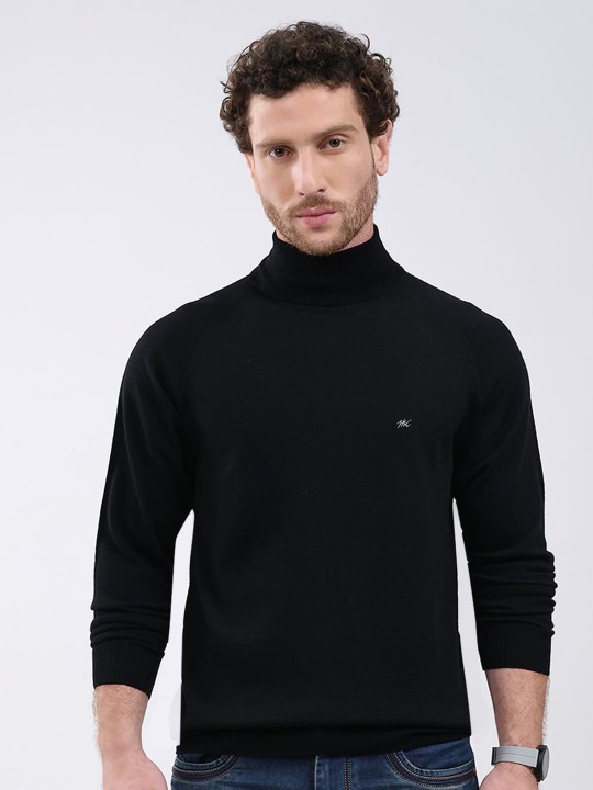 Men Solid Turtle Neck Pullover Sweater