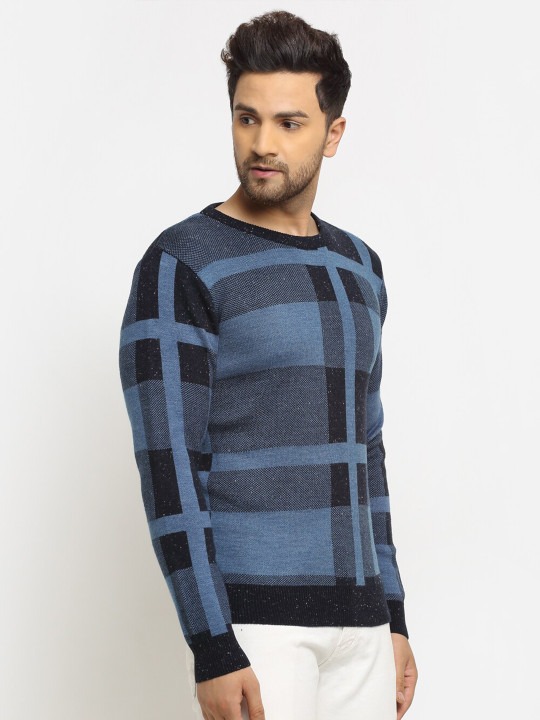 Men Checked Pullover
