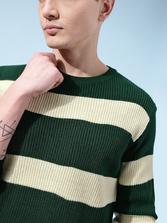 Striped Ribbed Pullover
