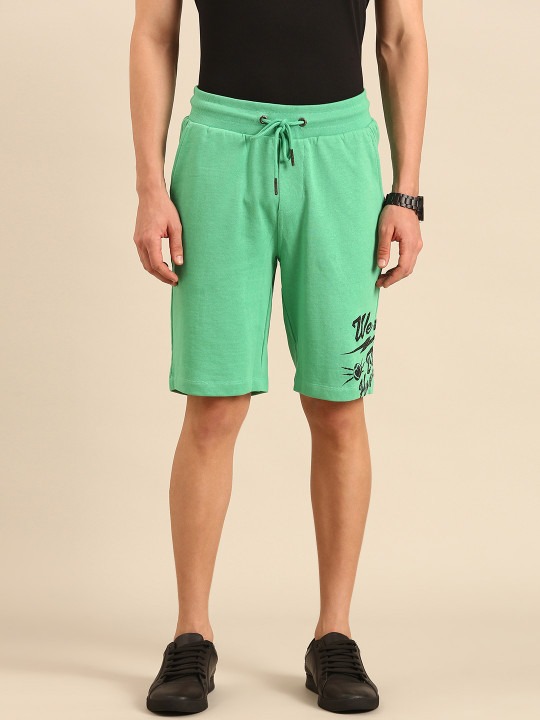 Men Pure Cotton Brand Logo Printed Regular Shorts