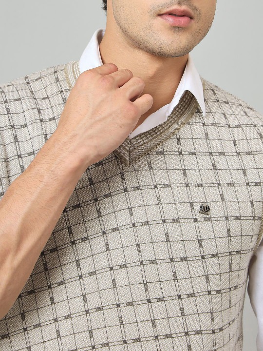 Men Checked Sweater Vest