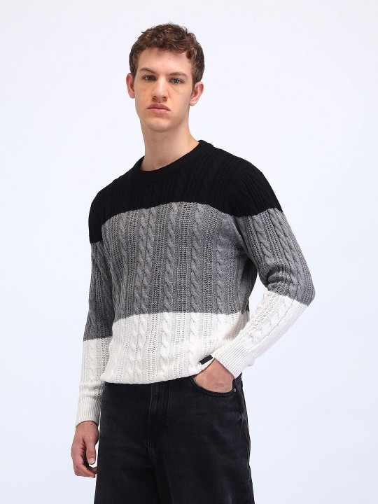 Men Cable Knit Cardigan
