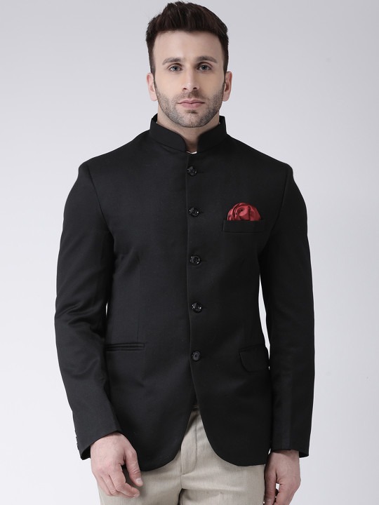 Men Solid Bandhgala Blazer