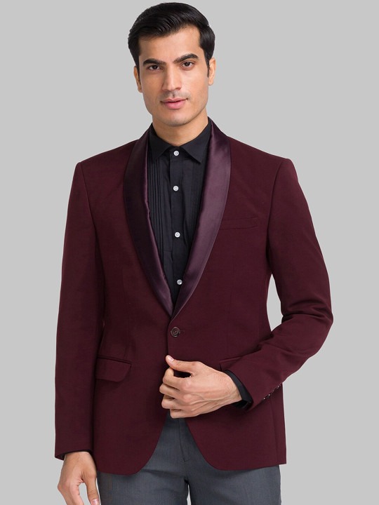 Shawl Collar Slim-Fit Single-Breasted Blazer