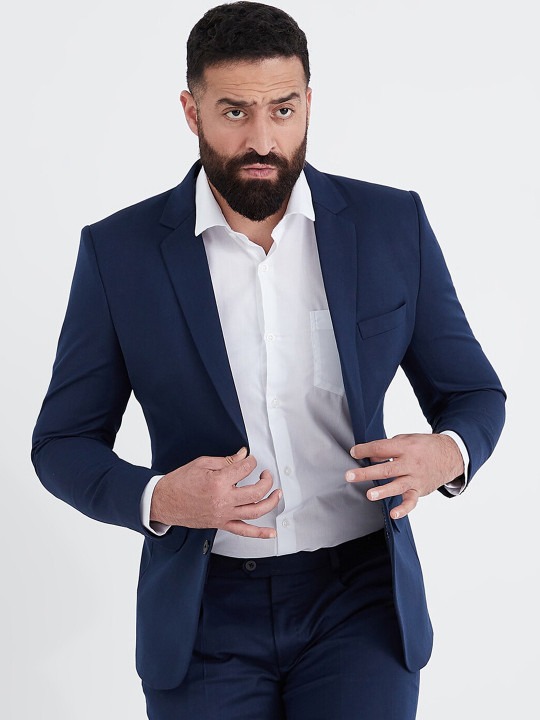 Men Solid Slim-Fit Single-Breasted Blazer