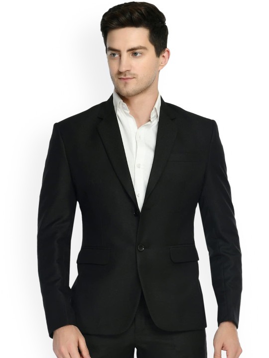 Cotton Slim-Fit Notched Lapel Single-Breasted Blazer