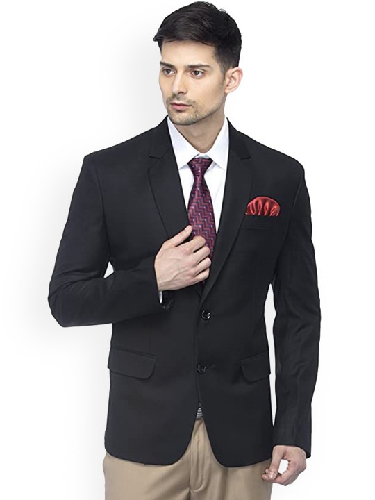Notched Lapel Single-Breasted Formal Blazer