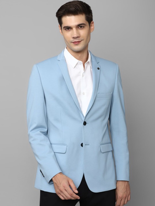 Slim-Fit Notched Lapel Single-Breasted Casual Blazer