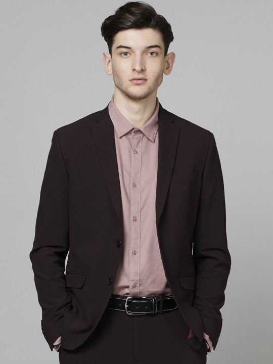 Single-Breasted Formal Blazer Notched Lapel
