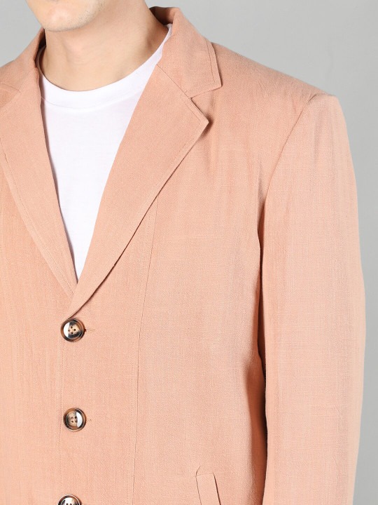 Slim-Fit Single Breasted Linen Casual Blazer