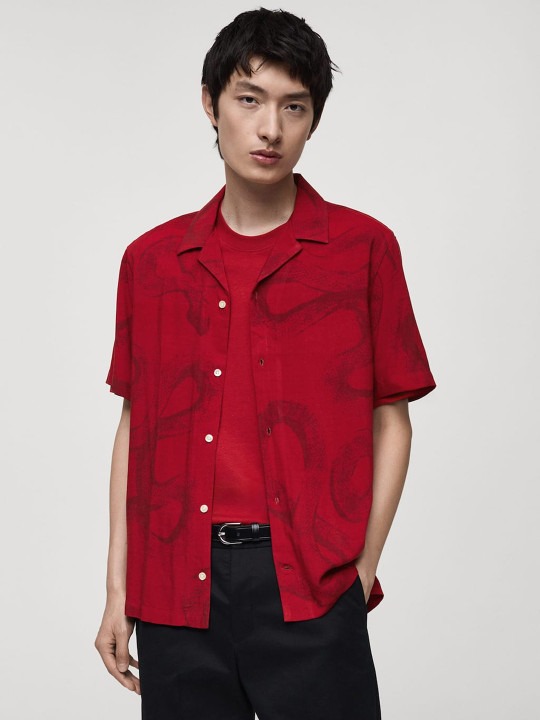Snake Printed Casual Shirt