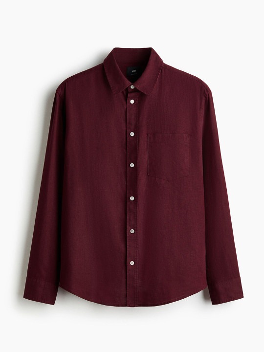 Regular Fit Linen-Blend Shirt