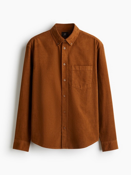Men Regular Fit Corduroy Shirt
