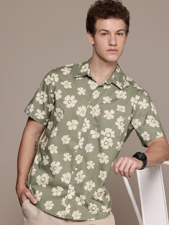 Floral Printed Pure Cotton Casual Shirt