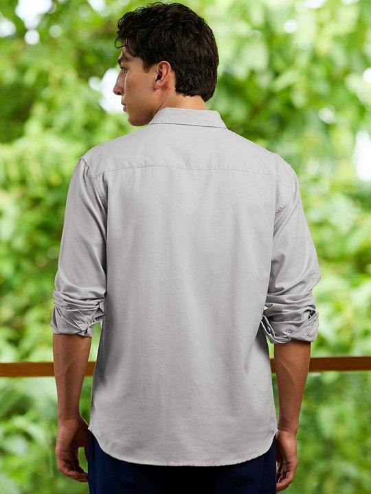 Spread Collar Cotton Linen Shirt