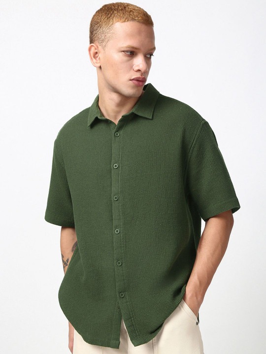 Men's Textured Oversized Shirt