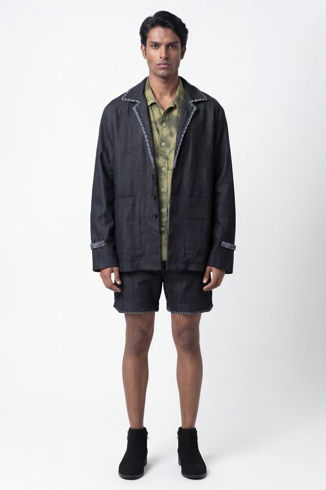 EDGE KHADI DENIM SHORTS