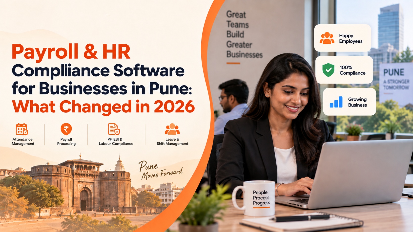 "Pune IT office and factory floor connected to payroll dashboard"
