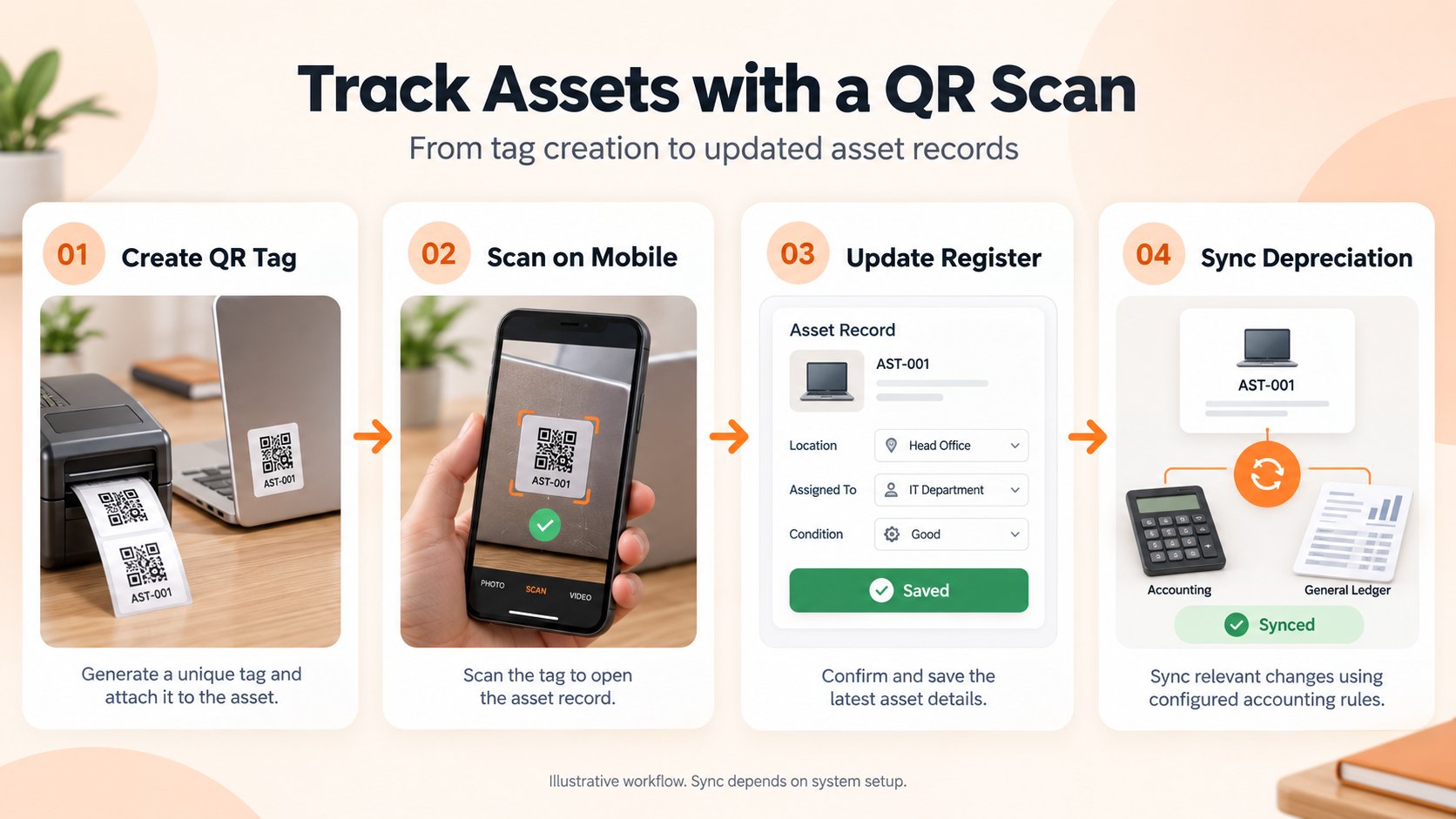 QR code asset tagging workflow India
