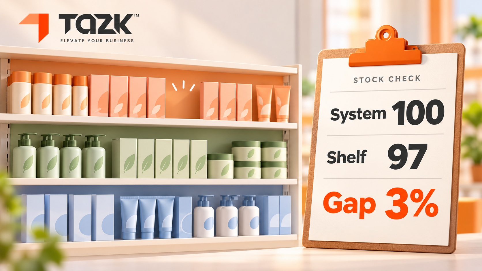 Counting stock one shelf section at a time